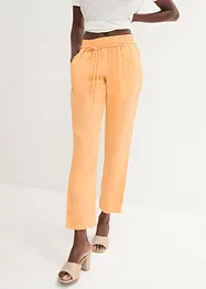 Pantaloni in puro lino con elastico in vita, bonprix