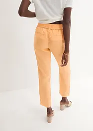 Pantaloni in puro lino con elastico in vita, bonprix