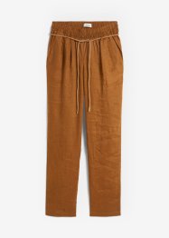 Pantaloni in puro lino con elastico in vita, bonprix PREMIUM