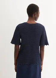 Maglione traforato in misto lino, bonprix