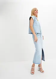 Gonna di jeans con spacco, bonprix