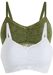 Reggiseno bustier senza ferretto Pink Collection (pacco da 2) con poliammide riciclata, bonprix