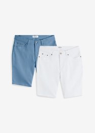 Bermuda in jeans elasticizzati, regular fit (pacco da 2), bonprix