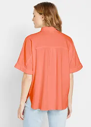 Camicetta oversize in misto lino con mezze maniche, bonprix