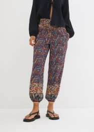 Pantaloni in viscosa con elastico in vita e cinta smock, bpc bonprix collection