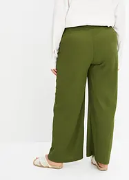 Pantaloni in jersey crêpe a vita alta, bonprix