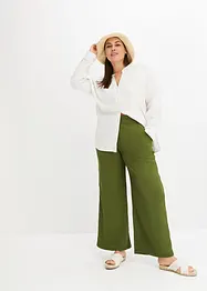 Pantaloni in jersey crêpe a vita alta, bonprix