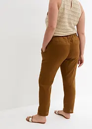 Pantaloni in puro lino con elastico in vita, bonprix