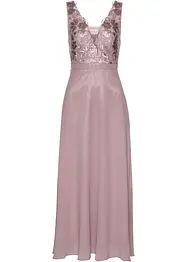 Abito lungo in chiffon con ricami in paillettes, bonprix