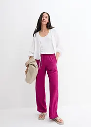 Pantaloni a palazzo con cinta elastica in misto viscosa, bonprix
