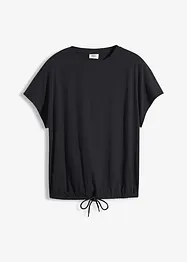Maglia con laccetto da annodare al fondo in misto cotone e viscosa, bonprix