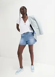 Shorts di jeans elasticizzati, a vita alta, John Baner JEANSWEAR