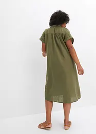 Abito midi in simil lino, bonprix