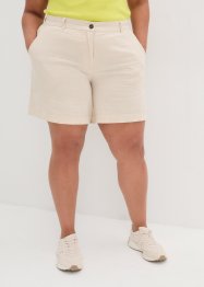 Shorts in misto lino dal taglio diritto, bpc bonprix collection