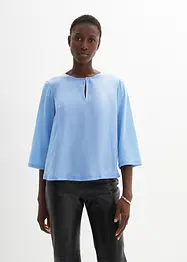 Maglia in misto seta con inserto in tessuto, bonprix