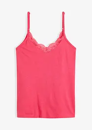 Top pigiama con spalline sottili, pizzo e viscosa, bonprix