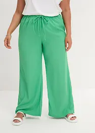 Pantaloni a vita alta in jersey operato con elastico in vita e laccetto da annodare, bonprix