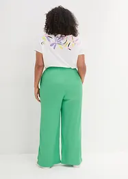 Pantaloni a vita alta in jersey operato con elastico in vita e laccetto da annodare, bonprix