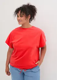 Maglia con laccetto da annodare al fondo in misto cotone e viscosa, bonprix