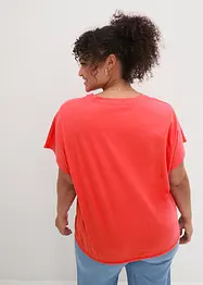Maglia con laccetto da annodare al fondo in misto cotone e viscosa, bonprix
