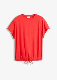 Maglia con laccetto da annodare al fondo in misto cotone e viscosa, bonprix