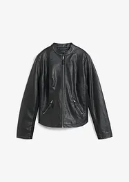 Giacca in similpelle leggera e sciancrata con inserti elasticizzati ai lati, bonprix