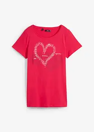 T-shirt in cotone biologico con cuore, bonprix