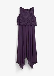 Abito midi in chiffon con pizzo, bonprix