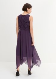 Abito in chiffon con pizzo, bonprix