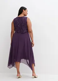 Abito midi in chiffon con pizzo, bonprix