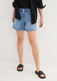 Shorts di jeans wide leg in cotone biologico, a vita media, John Baner JEANSWEAR