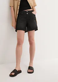 Shorts di jeans wide leg in cotone biologico, a vita media, John Baner JEANSWEAR