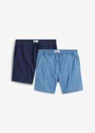 Bermuda di jeans con elastico in vita, regular fit (pacco da 2), John Baner JEANSWEAR