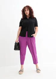 Pantaloni larghi cropped in jersey crêpe, bonprix