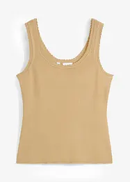 Top in maglia con orlo ondulato alla scollatura, bonprix