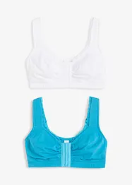 Reggiseno senza ferretto con chiusura anteriore e cotone biologico (pacco da 2), bonprix