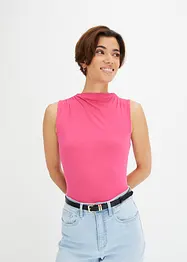 Top in jersey di viscosa fluente con arricciatura, bonprix