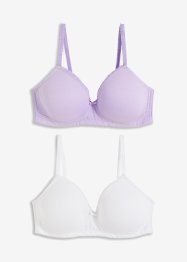 Reggiseno senza ferretto con coppe preformate e cotone biologico (pacco da 2), bpc bonprix collection