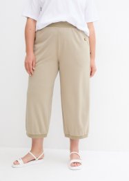 Pantaloni larghi in punto di Roma con cinta comoda e fondo gamba a costine, bpc bonprix collection