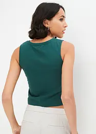 Top cropped in cotone elasticizzato, bonprix