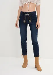 Jeans cropped bavaresi con ricami, bonprix