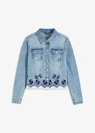 Giacca di jeans con ricami e pizzo, bonprix