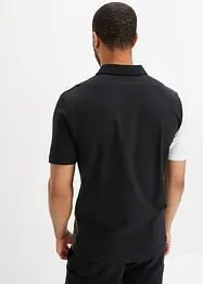 Polo elasticizzata con cerniera e cotone biologico, slim fit, bonprix