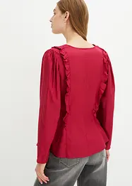 Blusa in viscosa fluente con volant, bonprix