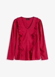 Blusa in viscosa fluente con volant, bonprix