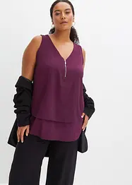 Top in viscosa con cerniera, bonprix