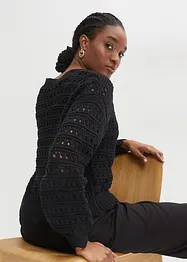 Cardigan traforato in puro cotone, bonprix