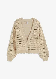 Cardigan traforato in puro cotone, bonprix