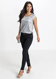 Jeans skinny cropped, vita media, bonprix