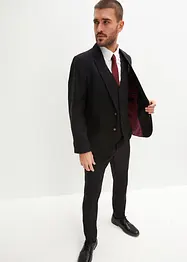 Completo (4 pezzi) giacca, pantaloni, gilet, cravatta, slim fit, bonprix